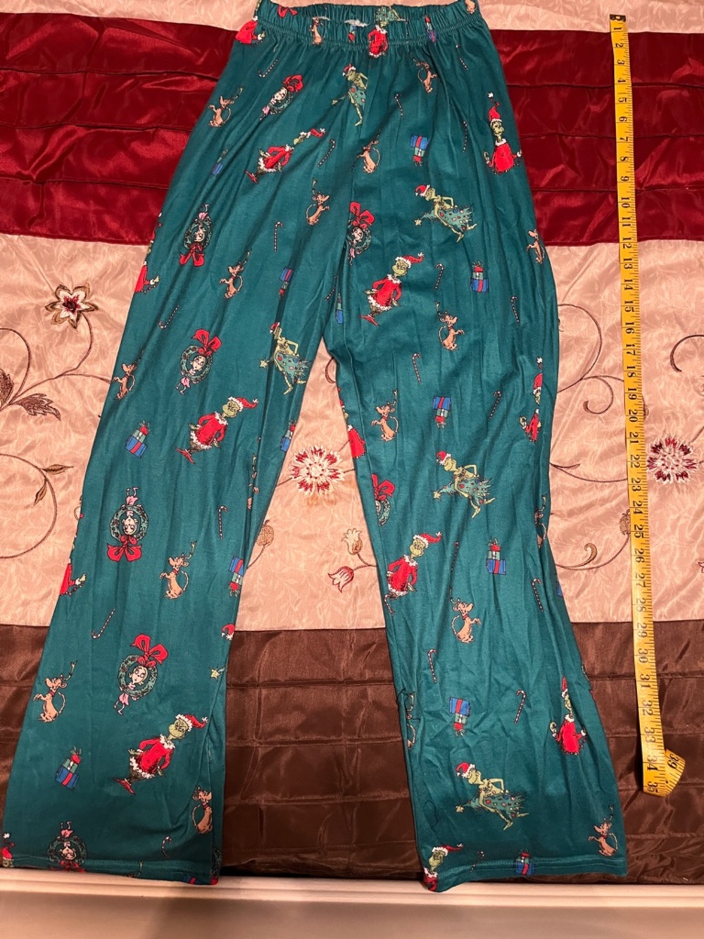 Women's Teal Holiday Print Pajama Pants